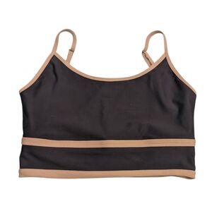 Levavi Refine Long Line Crop Top Low Back Black Tan XL